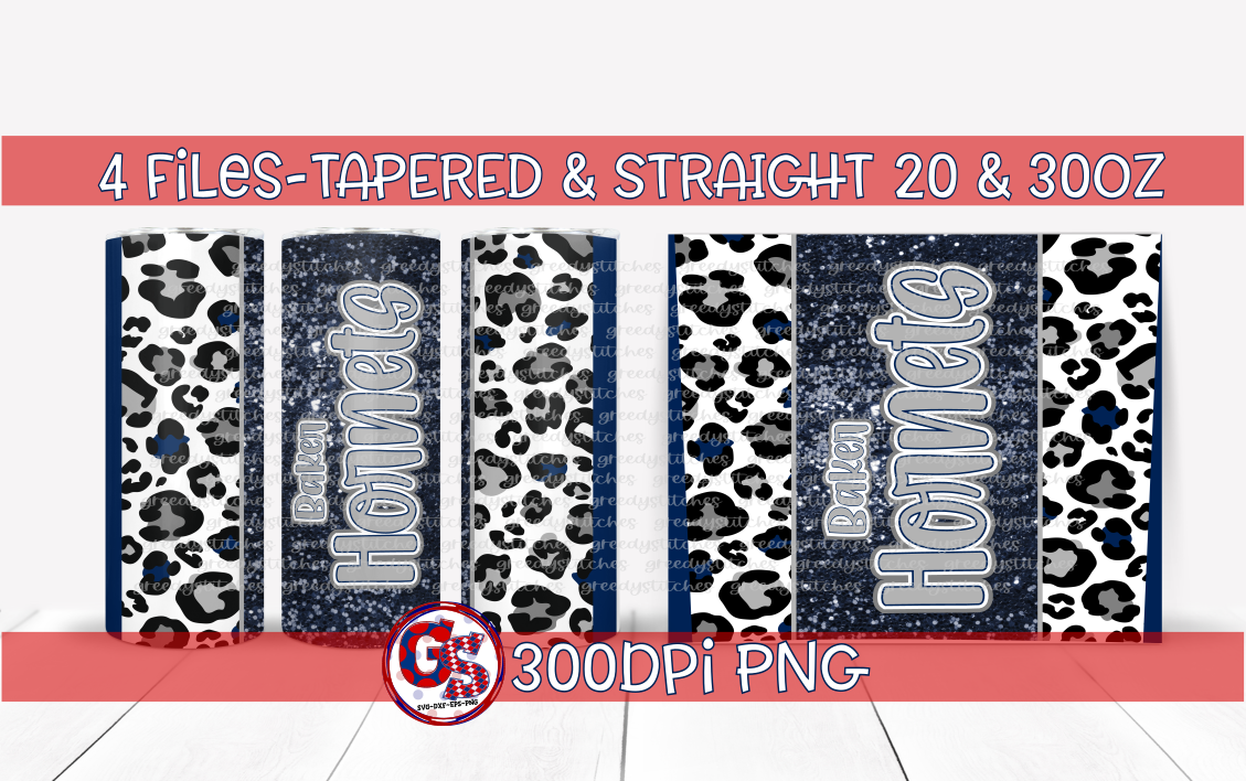 Baker Hornets Tumbler Wraps PNG for Sublimation