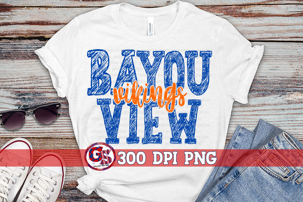 Bayou View Vikings PNG for Sublimation