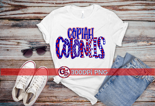 Copiah Colonels Word Art PNG for Sublimation