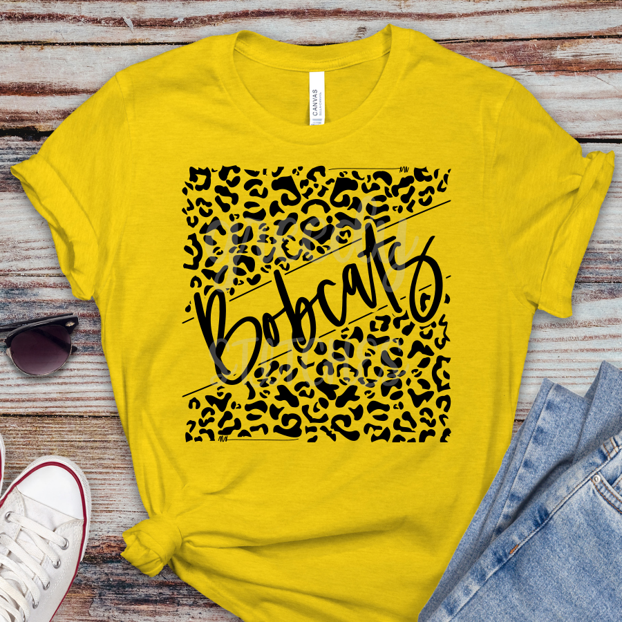 Bobcats Leopard ADULT Screen Print Transfer