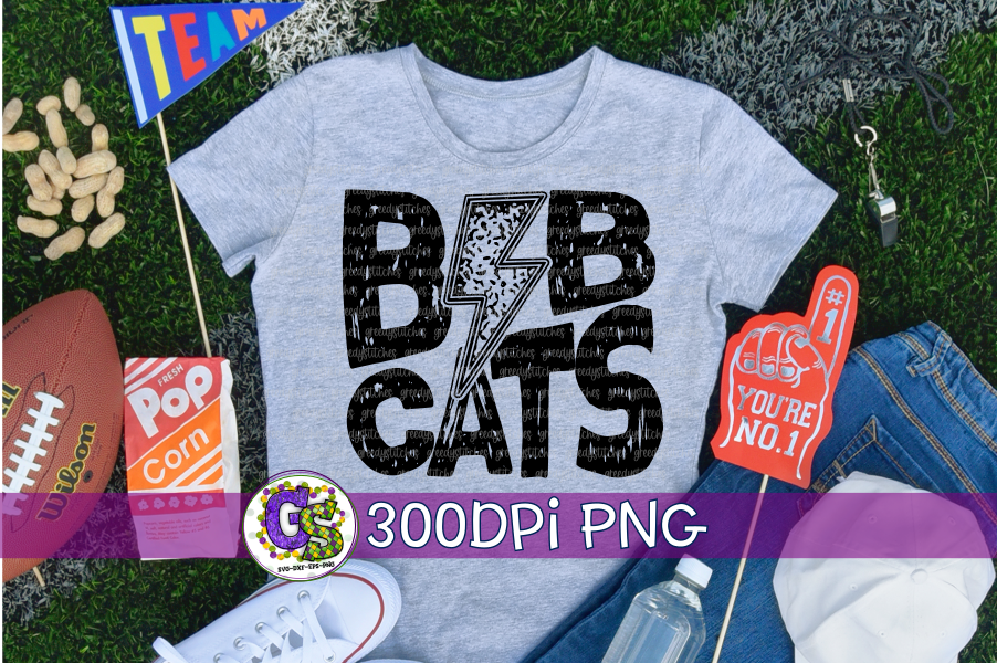 Bobcats Grunge Lightning Bolt PNG for Sublimation