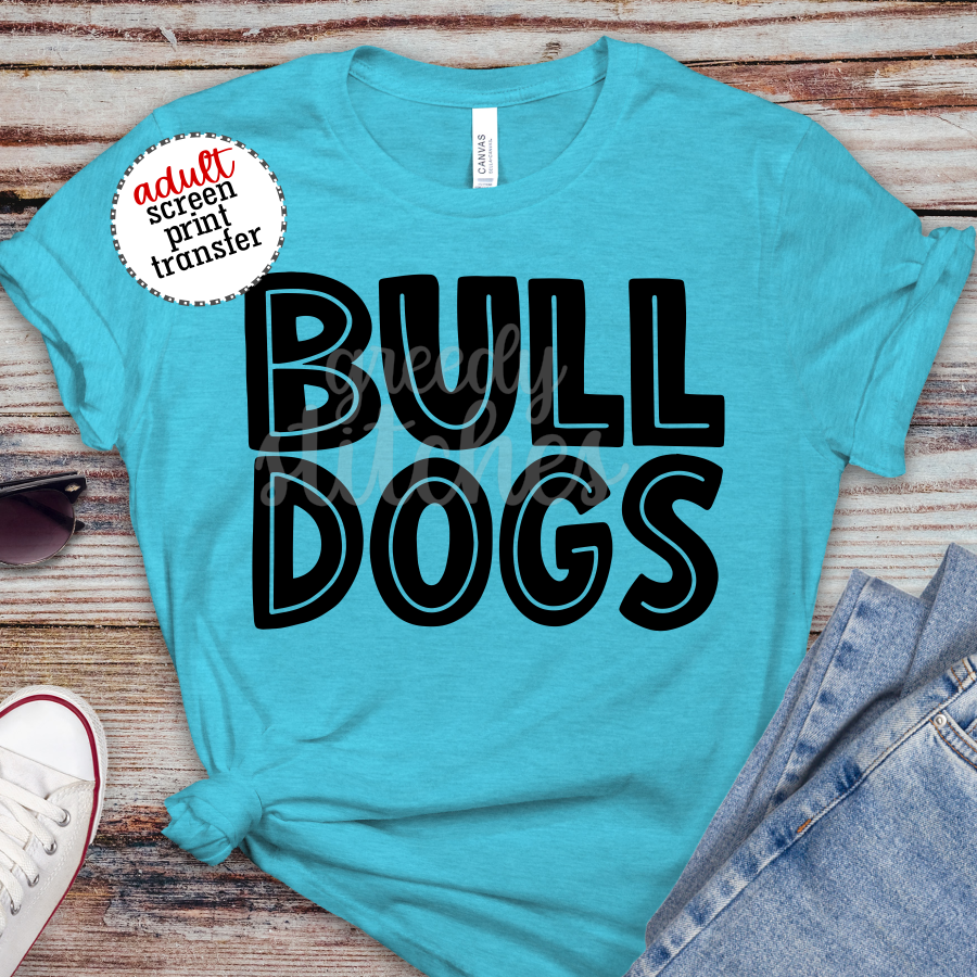 Bulldogs ADULT Screen Print Transfer