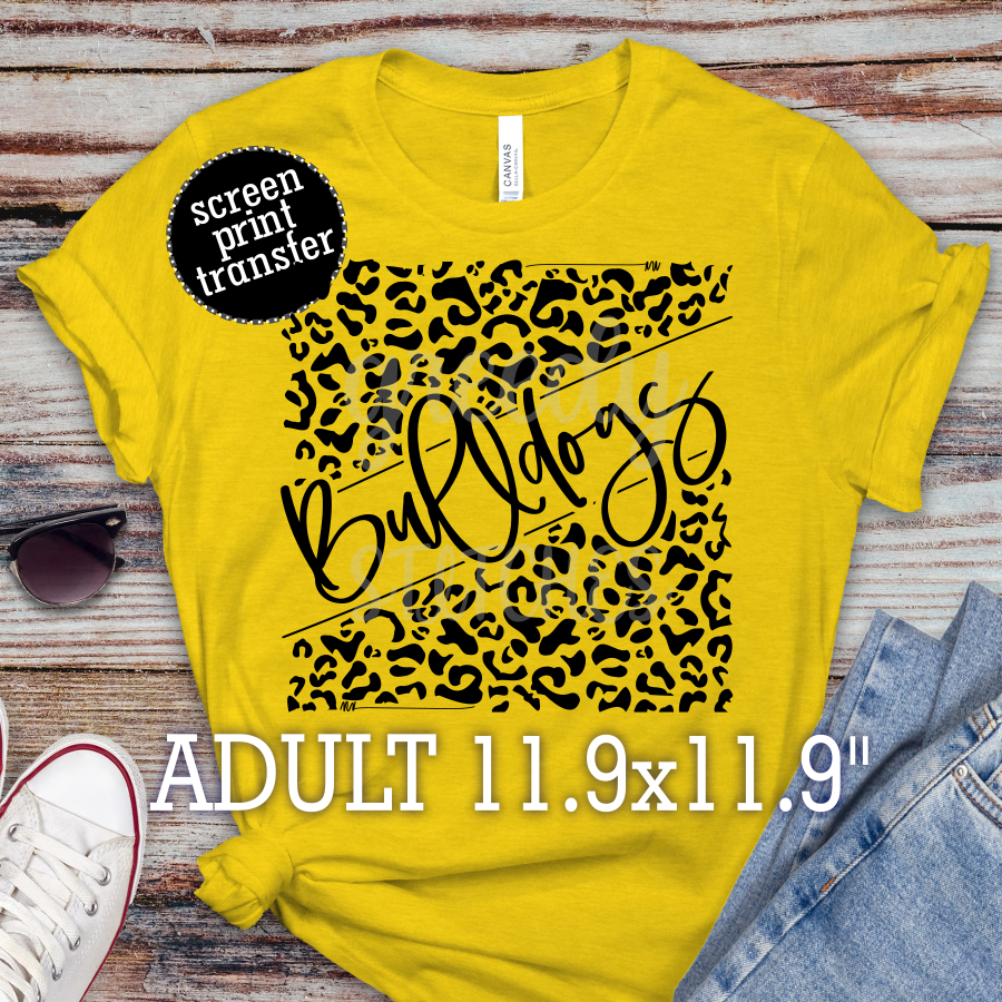 Bulldogs Leopard ADULT Screen Print Transfer