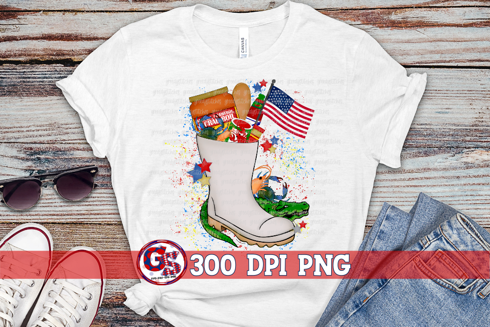 Cajun July 4th PNG Sublimation