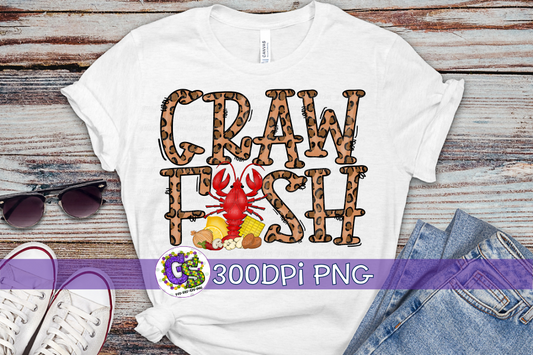 Crawfish Leopard PNG for Sublimation