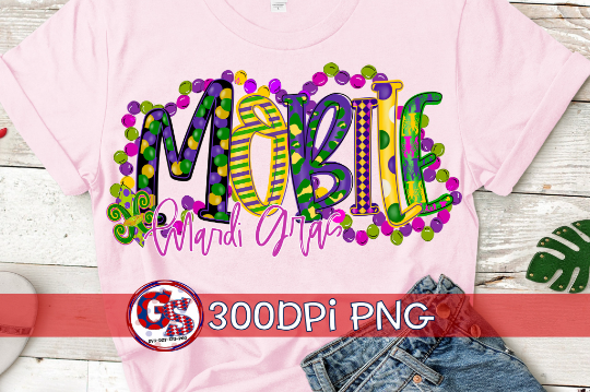 Mobile Mardi Gras PNG for Sublimation