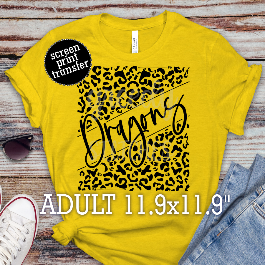 Dragons Leopard ADULT Screen Print Transfer