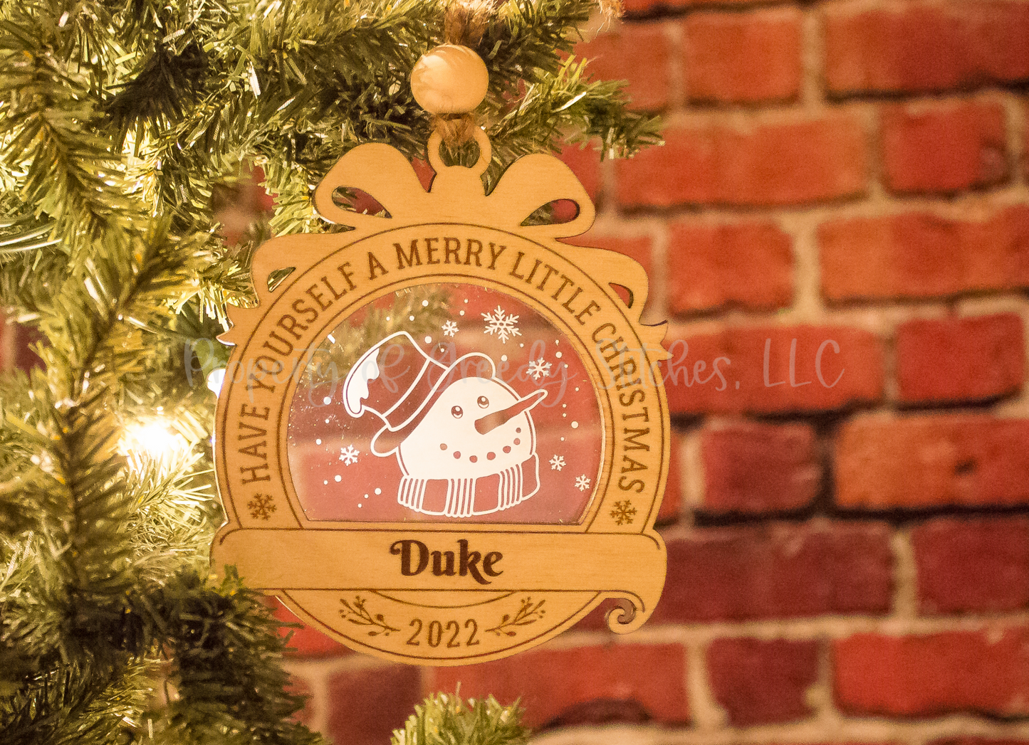 Have Yourself a Merry Little Christmas Personalized Wood & Acrylic Ornament