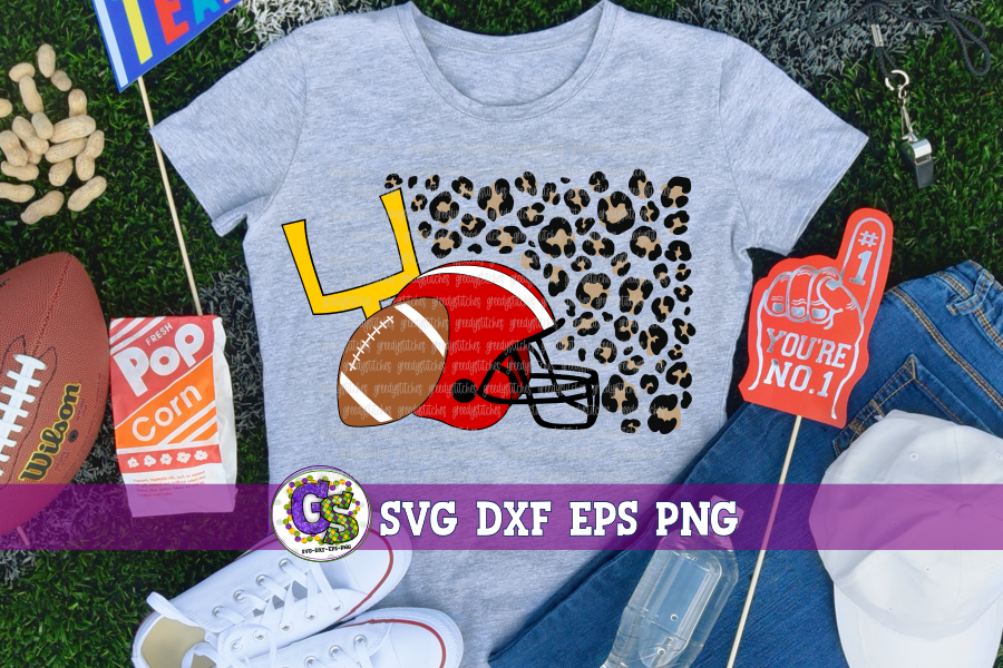 Football Helmet Leopard SVG DXF EPS PNG
