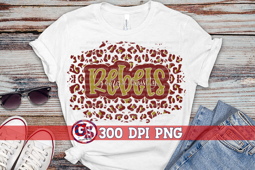 George County Rebels Leopard Landscape PNG for Sublimation