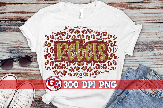 George County Rebels Leopard Landscape PNG for Sublimation