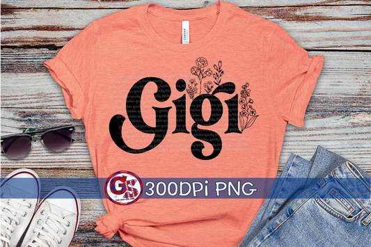 Floral Gigi PNG for Sublimation