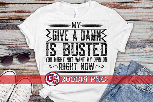 My Give a Damn is Busted PNG for Sublimation