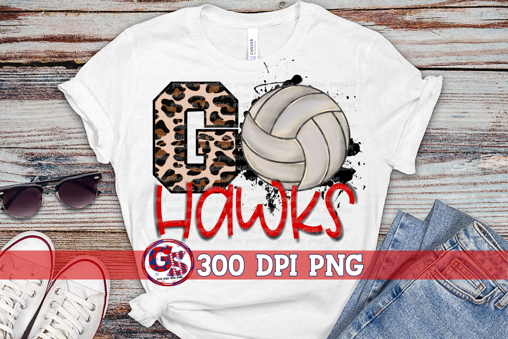 Go Hawks Volleyball PNG for Sublimation