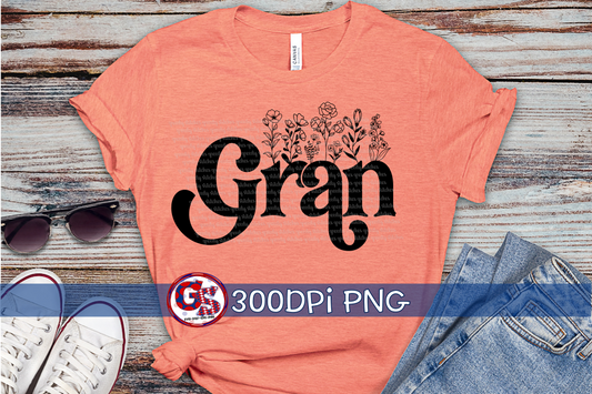 Floral Gran PNG for Sublimation