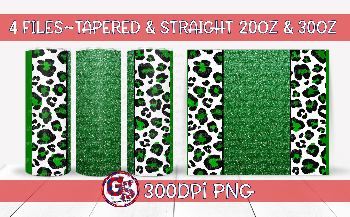 Green Tumbler Wraps PNG for Sublimation