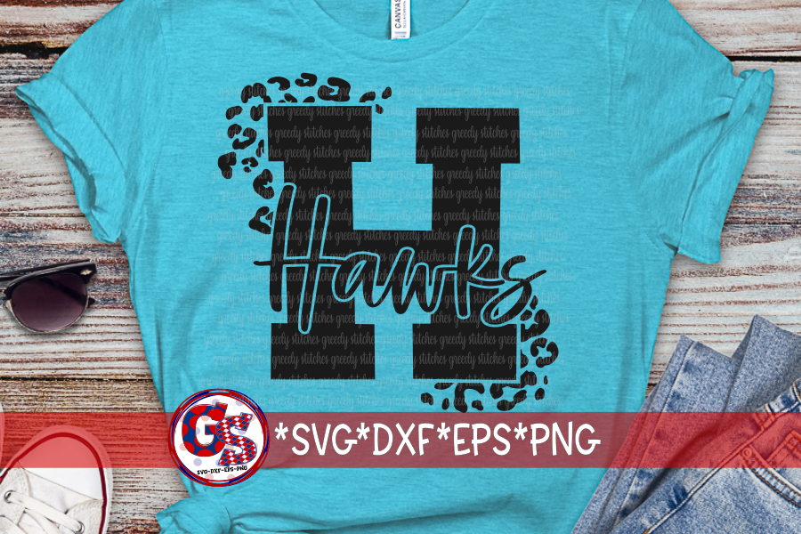 Hawks H Leopard Print SVG DXF EPS PNG
