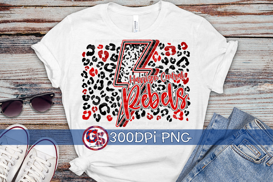 Harrison Central Rebels Lightning Bolt PNG for Sublimation