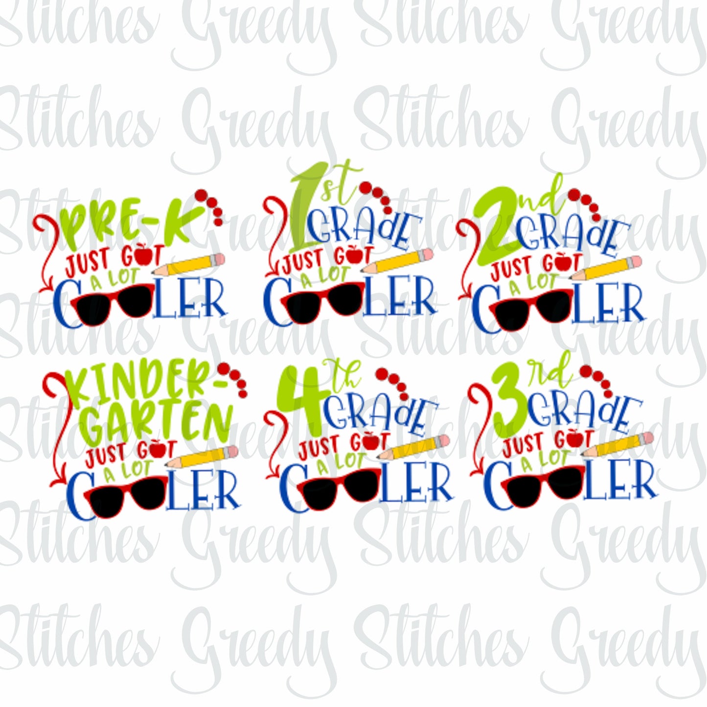 Back To School Bundle svg, dxf, eps, png. 1st Grade Just Got Cooler SvG | 2nd Grade Just Got A Lot Cooler DxF | Instant Download Cut Files