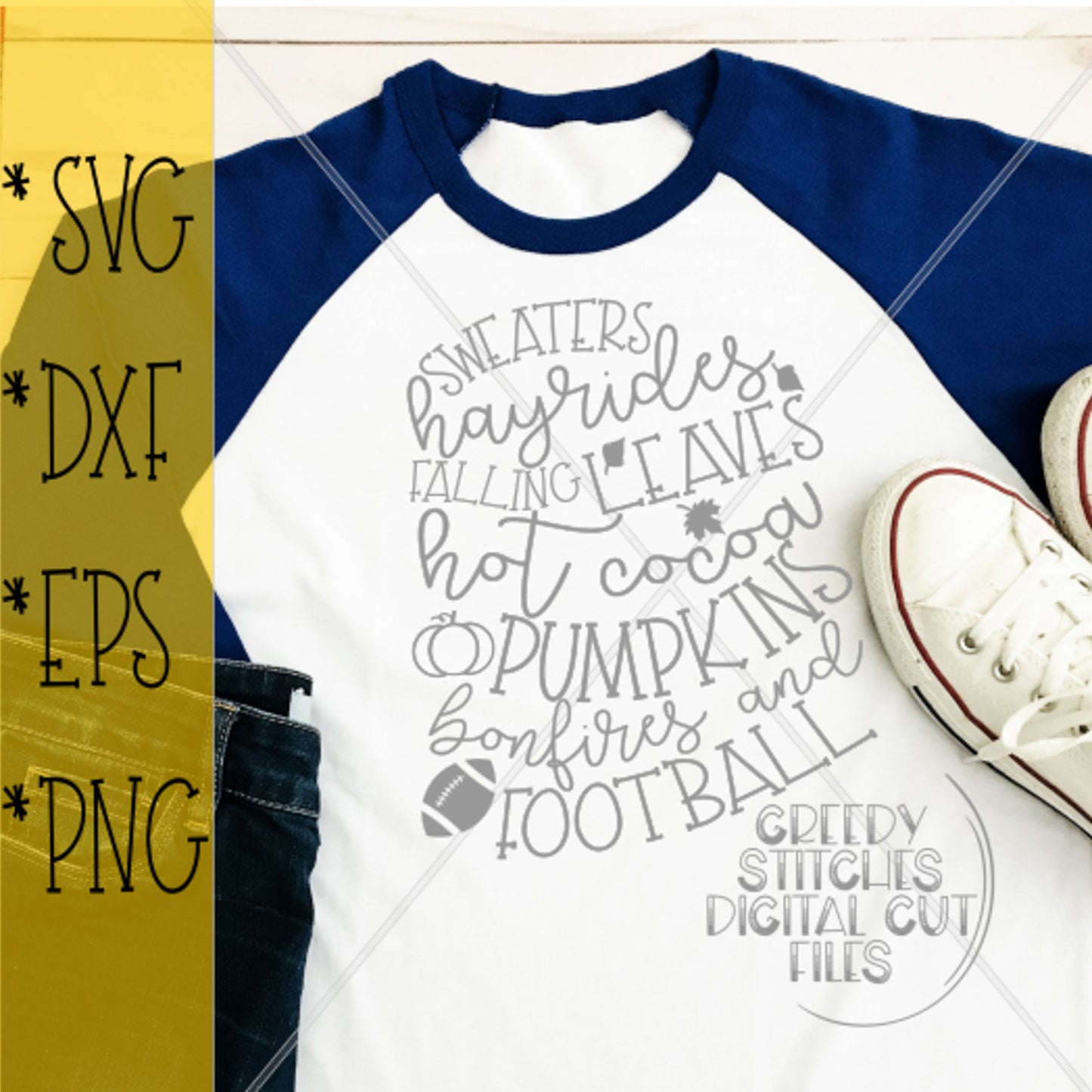 Sweaters, Hayrides, Falling Leaves, Hot Cocoa, Pumpkins, Bonfires, & Football svg dxf eps png. Fall SVG, Fall DxF, Instant Download Cut File