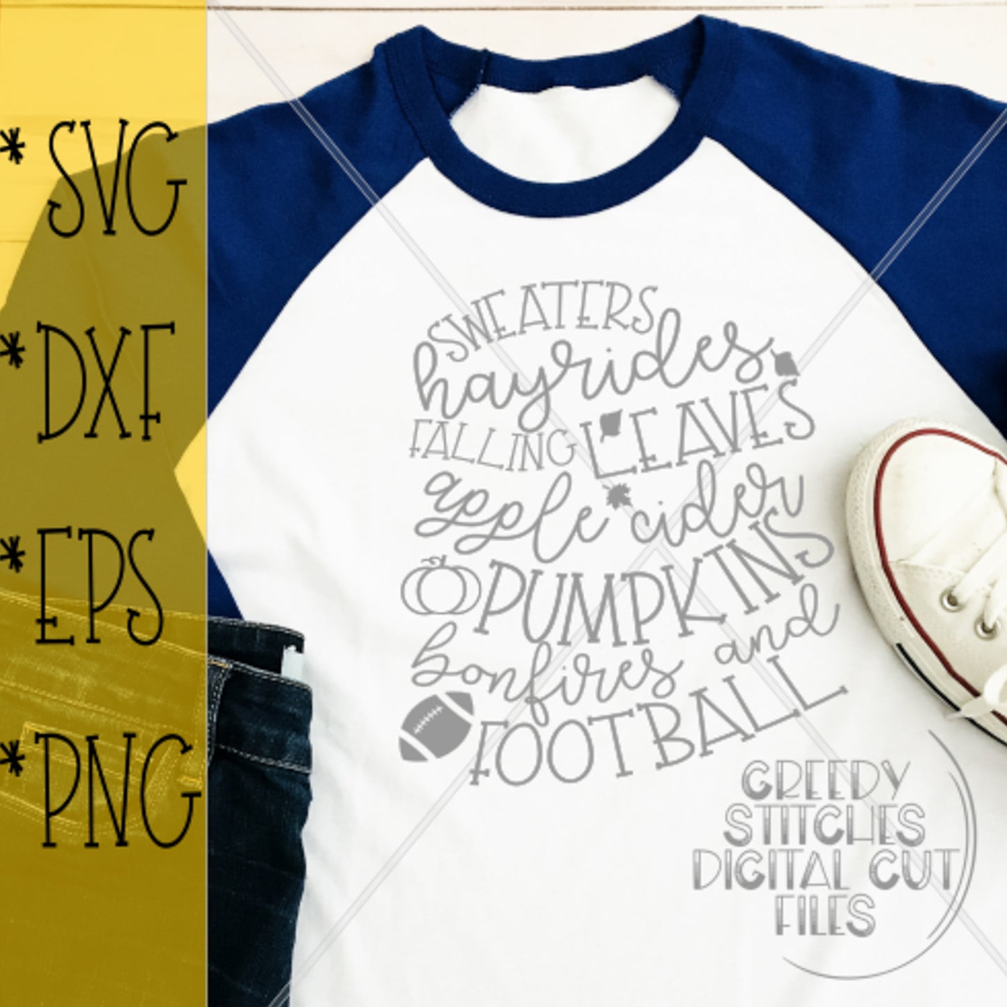 Sweaters, Hayrides, Falling Leaves, Apple Cider, Pumpkins, Bonfires, & Football svg dxf eps png. Fall SVG Fall DxF Instant Download Cut File