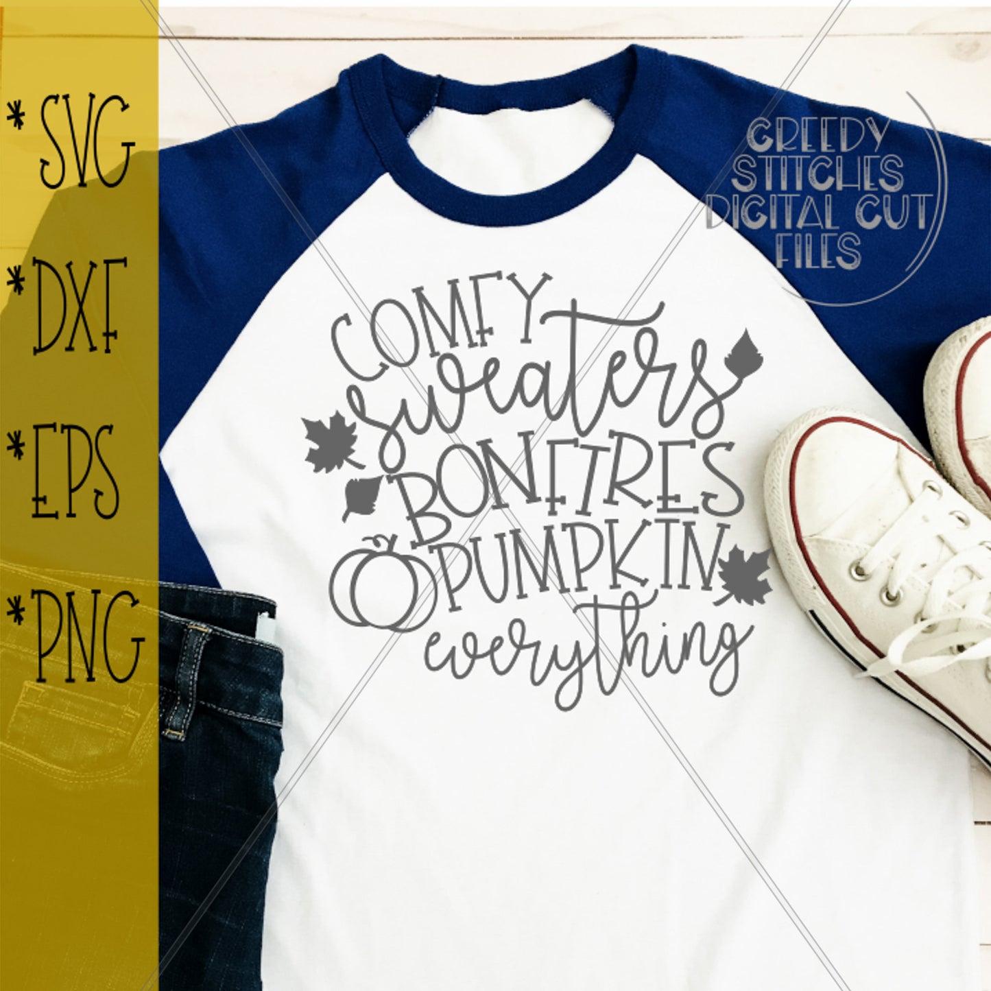 Comfy Sweaters, Bonfires, Pumpkin Everything svg, dxf, eps, png. Fall SvG | Thanksgiving DxF |Pumpkin | Fall DxF | Instant Download Cut File