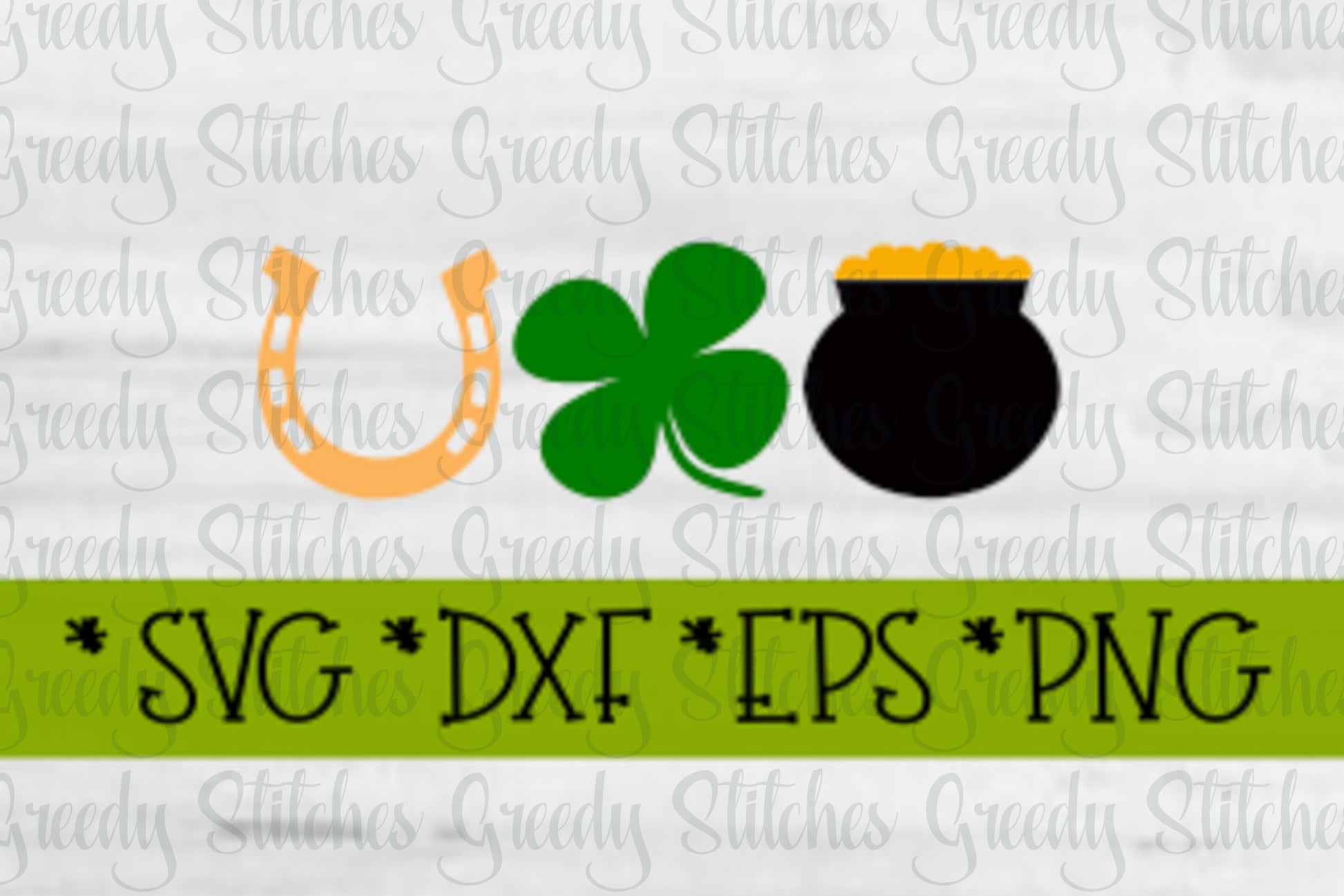 St. Patrick's Day Trio SvG | Gold SvG | Four Leaf Clover SvG | Horse Shoe SVG | Luck SvG | Lucky SvG | Green SvG | Instant Download Cut File