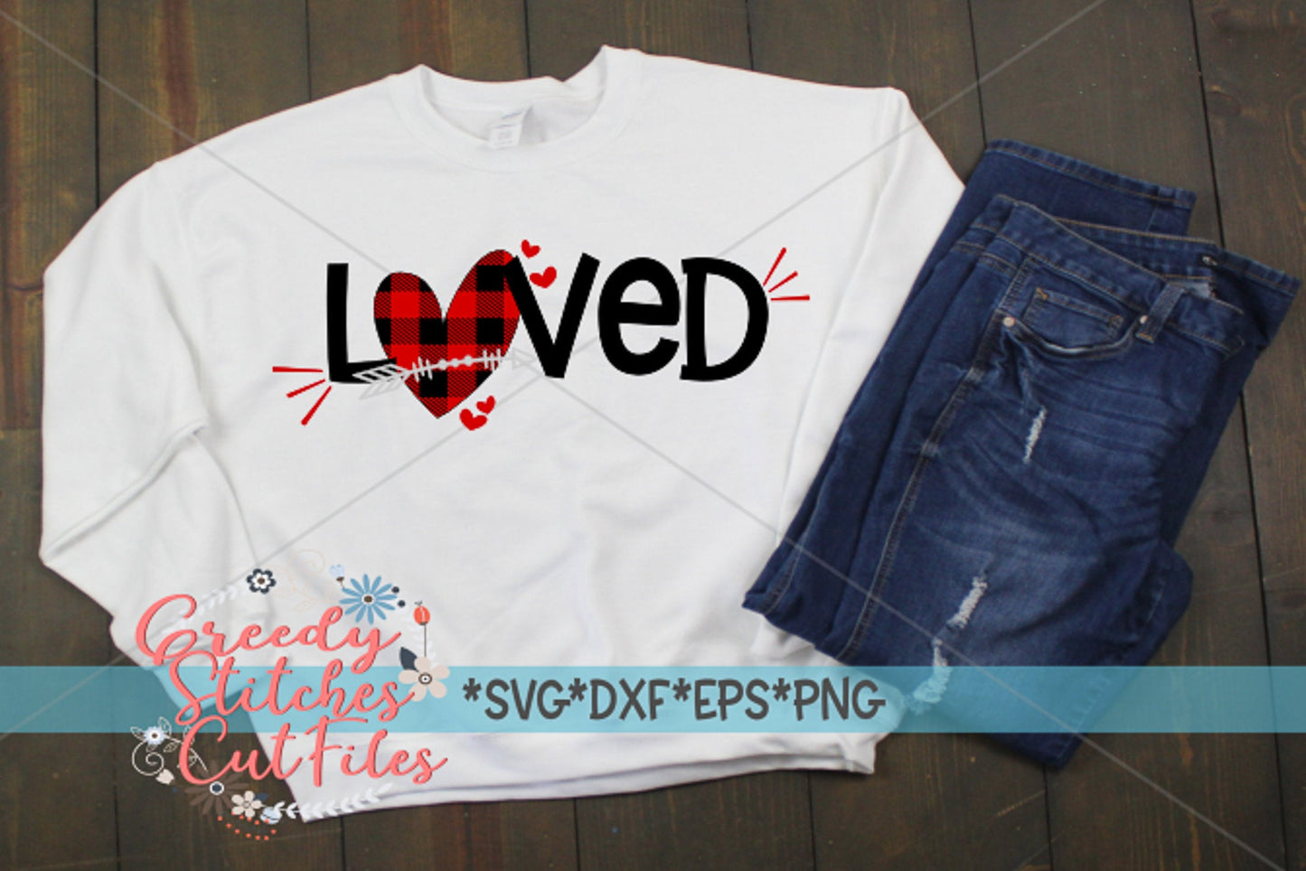 Loved Buffalo Plaid svg, dxf, eps, png. Heart | Love SvG | Buffalo Plaid Svg | Heart SvG | Valentine's Day SvG | Instant Download Cut Files.