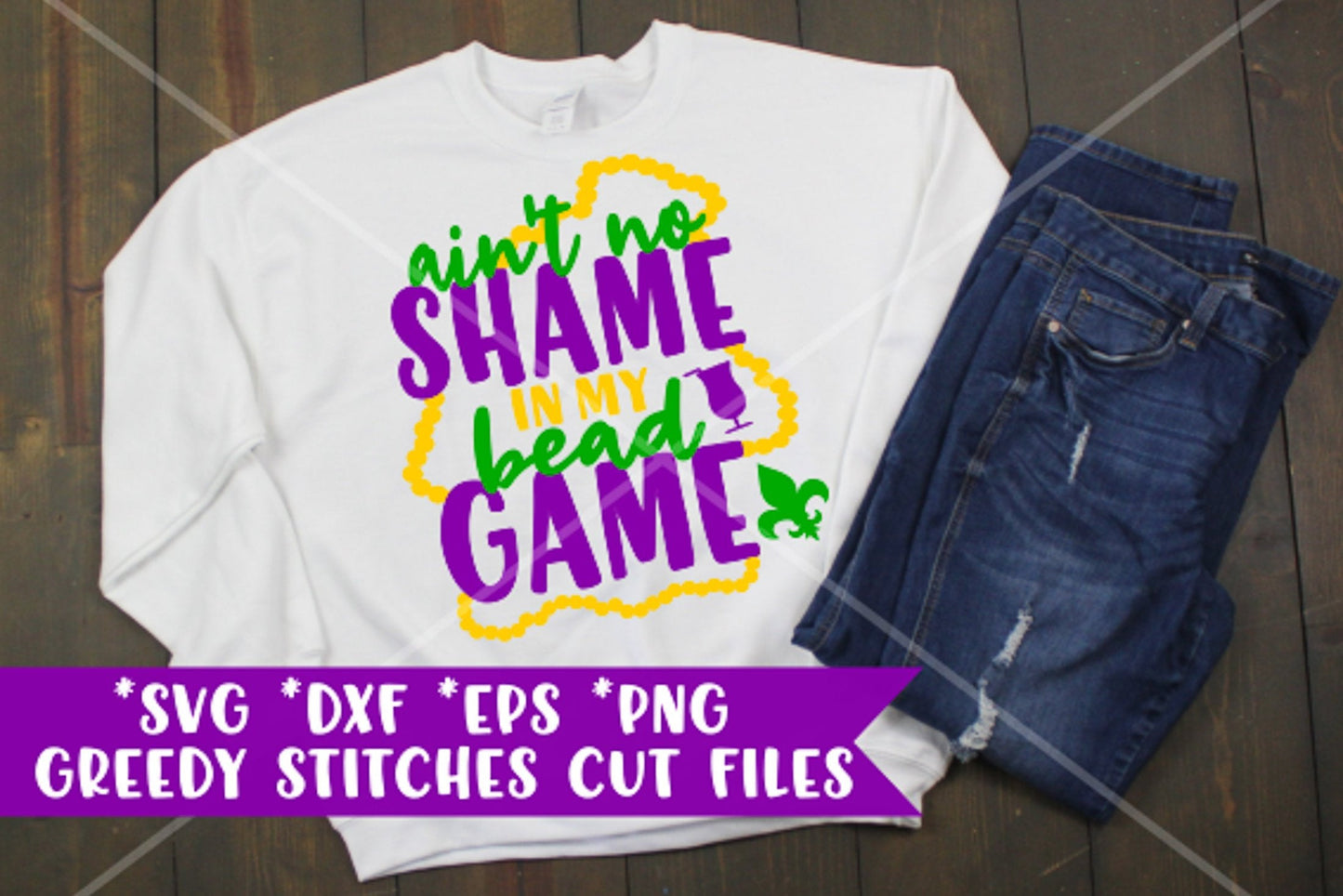 Mardi Gras SvG | Ain't No Shame In My Bead Game svg dxf eps png | Mardi Gras SvG | Mardi Gras Beads SvG | Instant Download Cut File