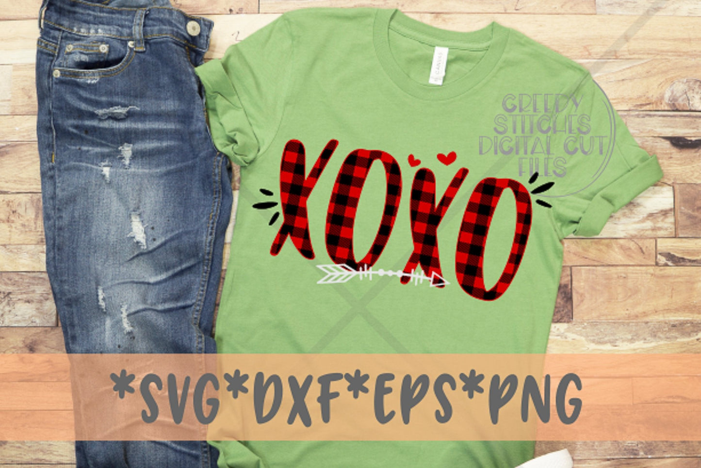 XOXO Buffalo Plaid svg, dxf, eps, png. Heart | Hugs and Kisses SvG | Buffalo Plaid Svg | Valentine's Day SvG | Instant Download Cut Files.