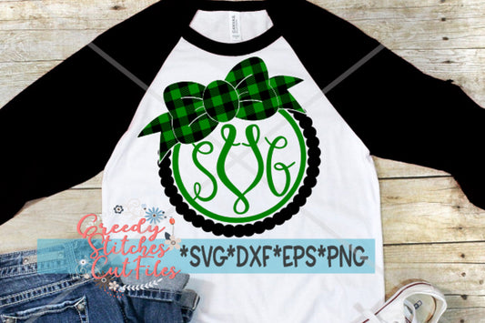 St. Patrick's Day SvG | Bows and Pearls Monogram Frame svg, dxf, eps, png. Monogram Frame SvG | Luck SvG | Instant Download Cut File