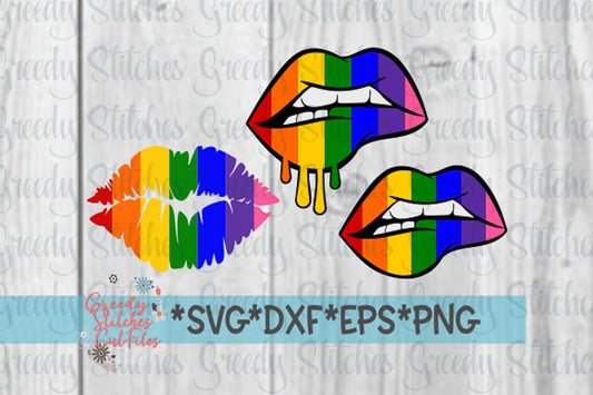 LGBT Pride Lips SvG | LgBT Lips Set of 3 svg dxf eps png. LGbT Lips SVG | Gay Pride SVG | Gay Pride Lips SvG, Instant Download Cut Files