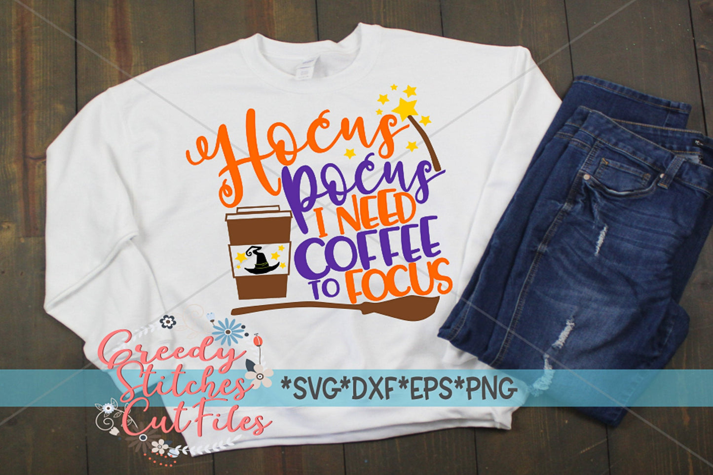 Halloween SVG | Hocus Pocus I Need Coffee To Focus svg dxf eps png. Hocus Pocus SvG | Coffee SvG | Halloween DxF | Instant Download Cut File