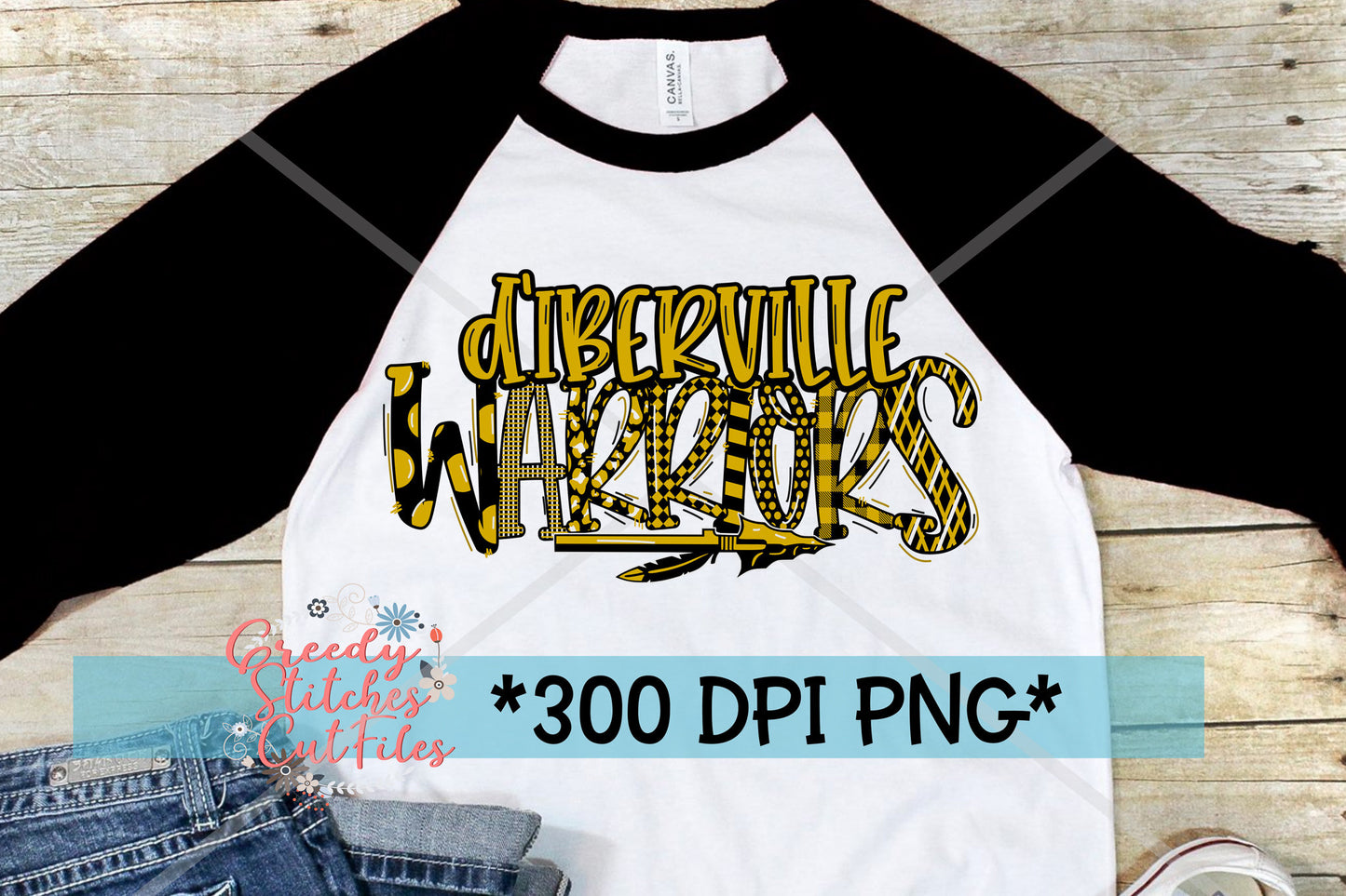 d'Iberville Warriors Word Art PNG Sublimation