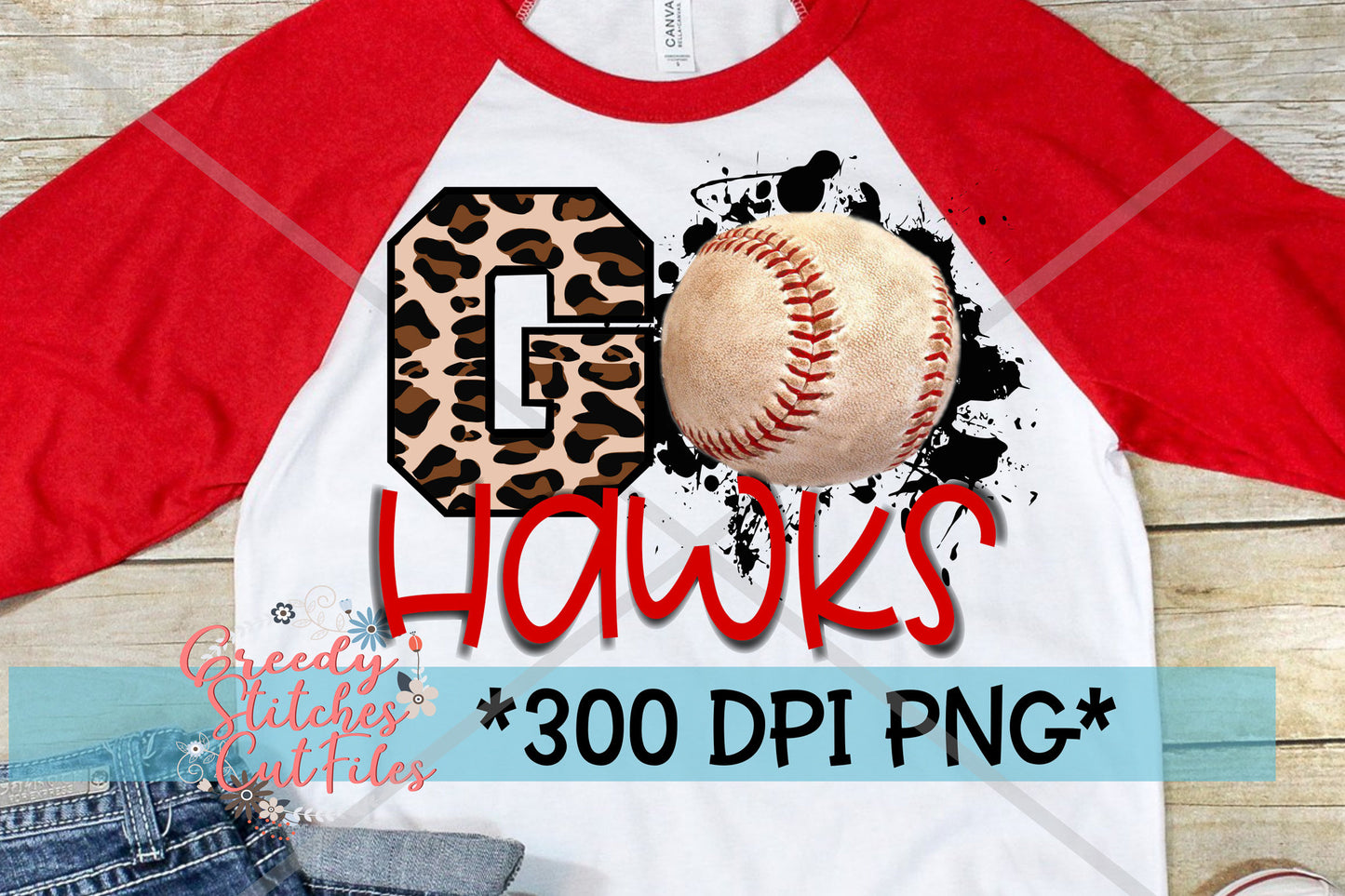 Go Hawks Baseball PNG for Sublimation