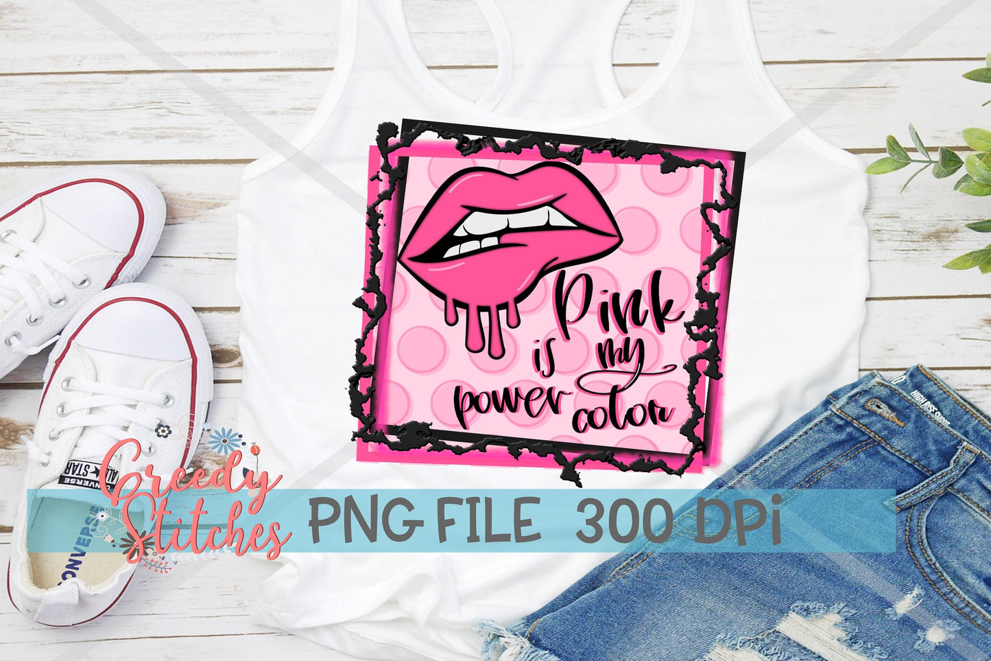 Breast Cancer Awareness Pink Is My Power Color PNG for Sublimation