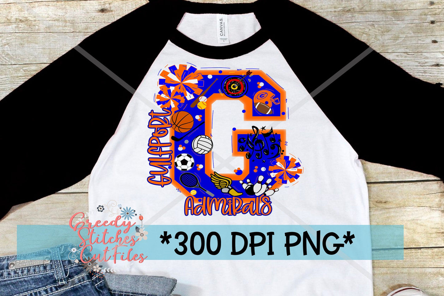 Gulfport Admirals G PNG for Sublimation