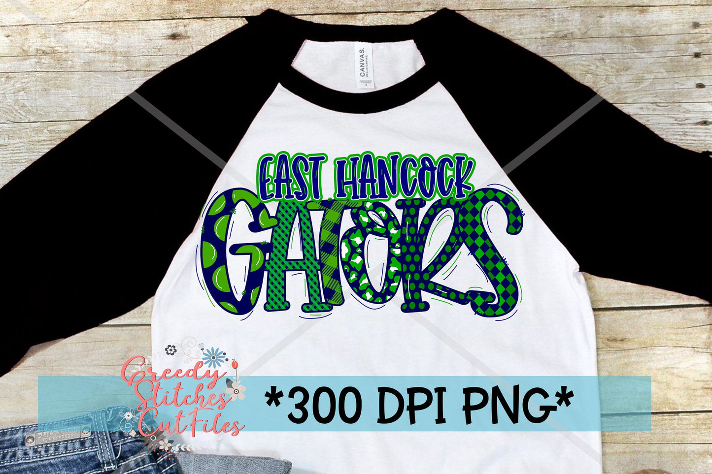 East Hancock Gators Word Art PNG for Sublimation