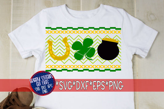 Faux Smocked St Patrick's Day Trio svg dxf eps png. St Patrick's Day SVG | St Paddy's SVG | Four Leaf Clover SVG | Instant Download Cut File