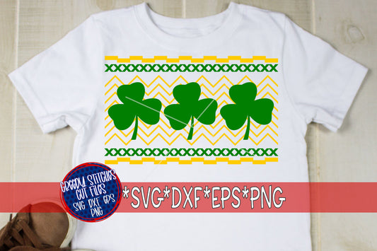 Faux Smocked St Patrick's Day Shamrock svg dxf eps png. St Patrick's Day SVG | St Paddy's SVG | Clover SvG | Instant Download Cut File