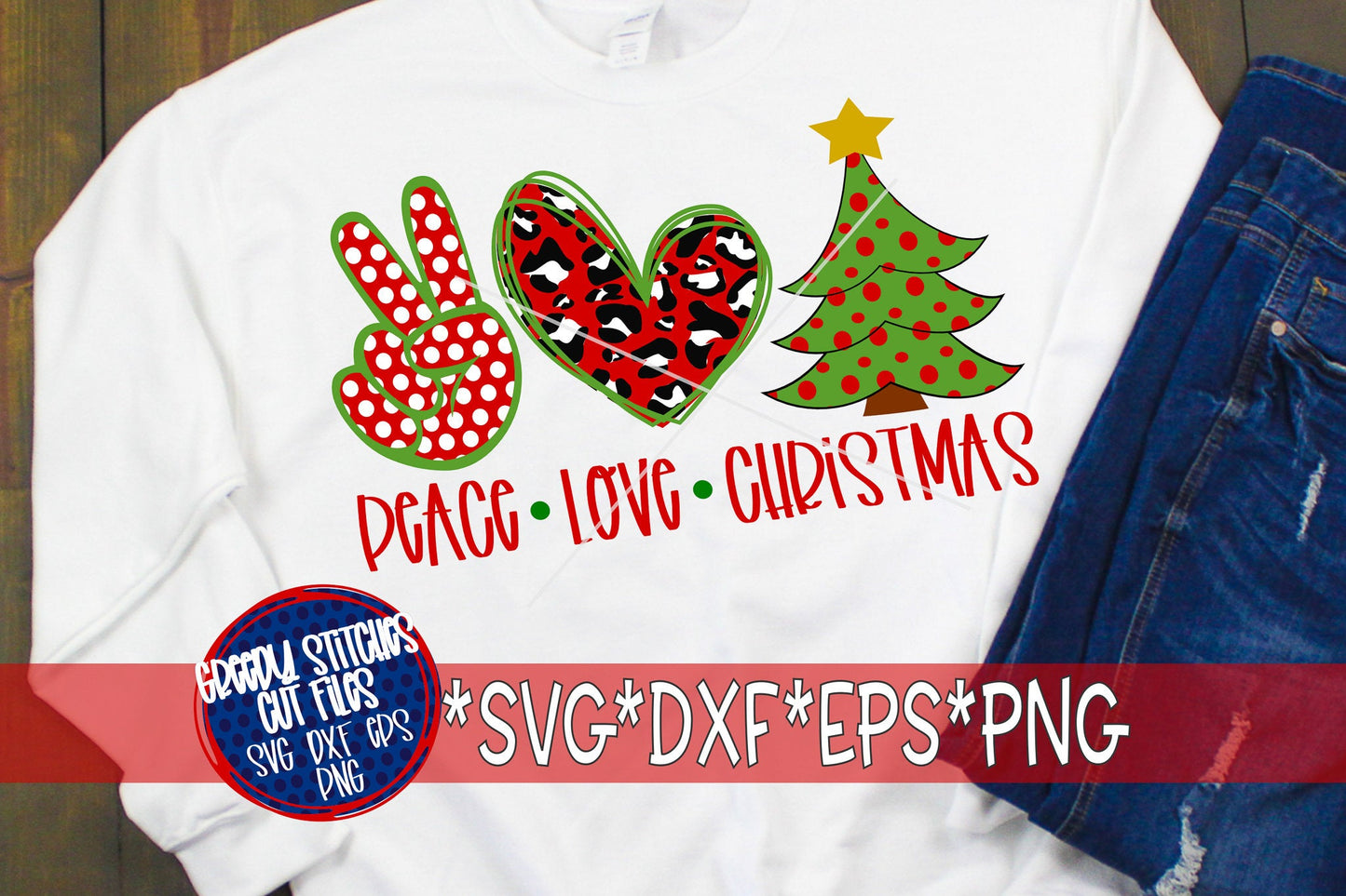 Peace Love Christmas svg dxf eps png. Christmas SvG | Leopard Print SvG | Tree SvG | Christmas DxF |Peace DxF | Instant Download Cut File
