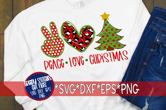 Peace Love Christmas svg dxf eps png. Christmas SvG | Leopard Print SvG | Tree SvG | Christmas DxF |Peace DxF | Instant Download Cut File