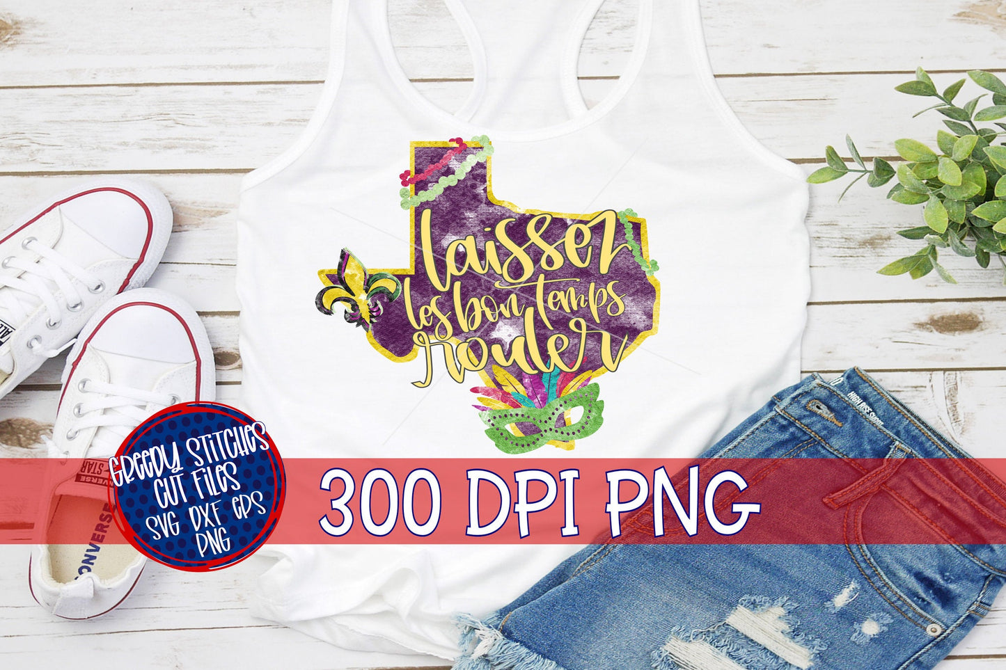 Laissez Les Bon Temps Rouler Texas Watercolor PNG for Sublimation