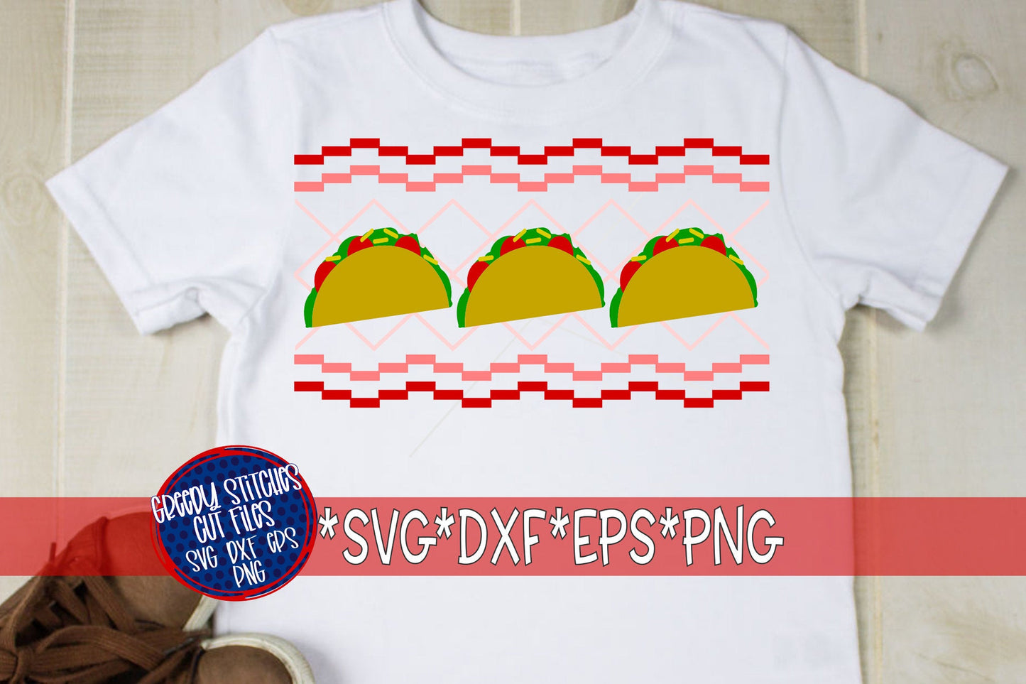Valentine's Day SvG | Faux Smocked Tacos svg, dxf, eps png. Love SVG | Tacos SvG | Valentine SvG | Smocked SvG | Instant Download Cut File