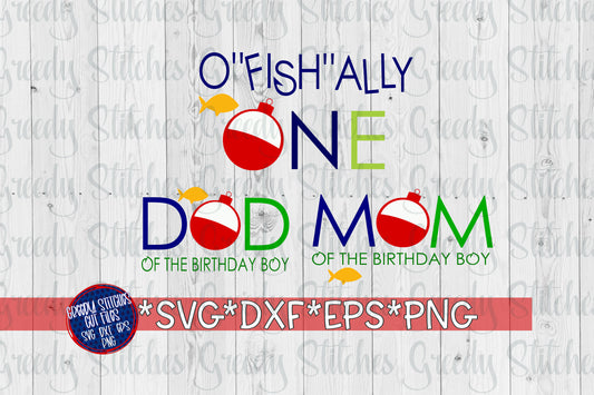O"fish"ally One Bundle SvG DxF EpS PnG. O"FISH"ally One SvG | Mom SvG | Dad SvG | 1st Birthday SvG | Ofishally One SVG | Instant Download