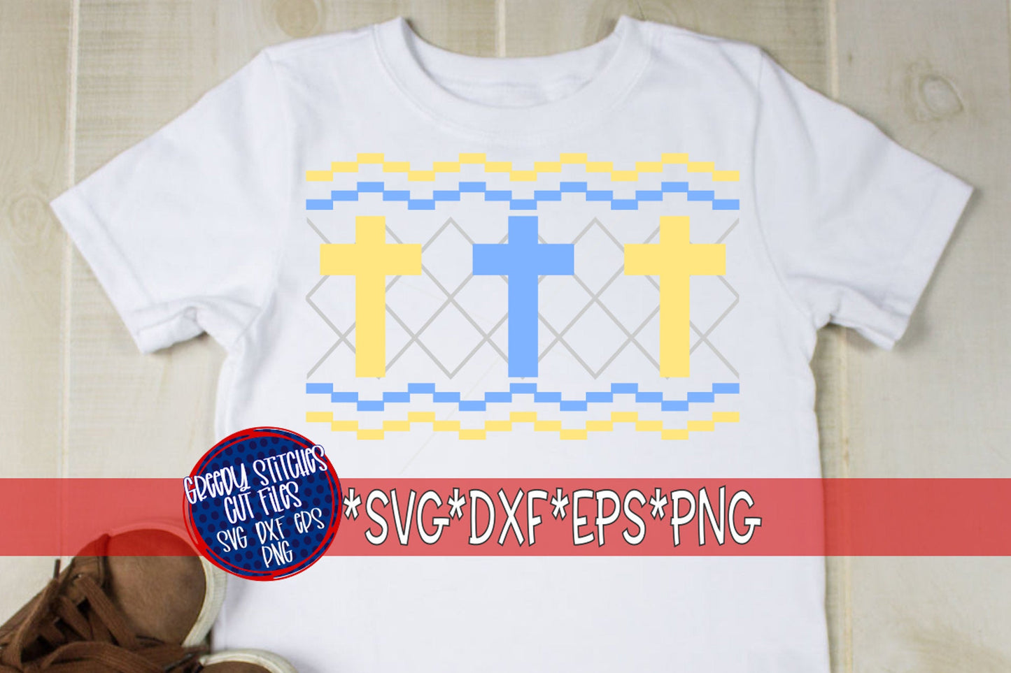 Easter SvG | Faux Smocked Cross Trio svg, dxf, eps, png. Easter SvG | Easter Bunny SvG | Smocked Easter SvG | Instant Download Cut File