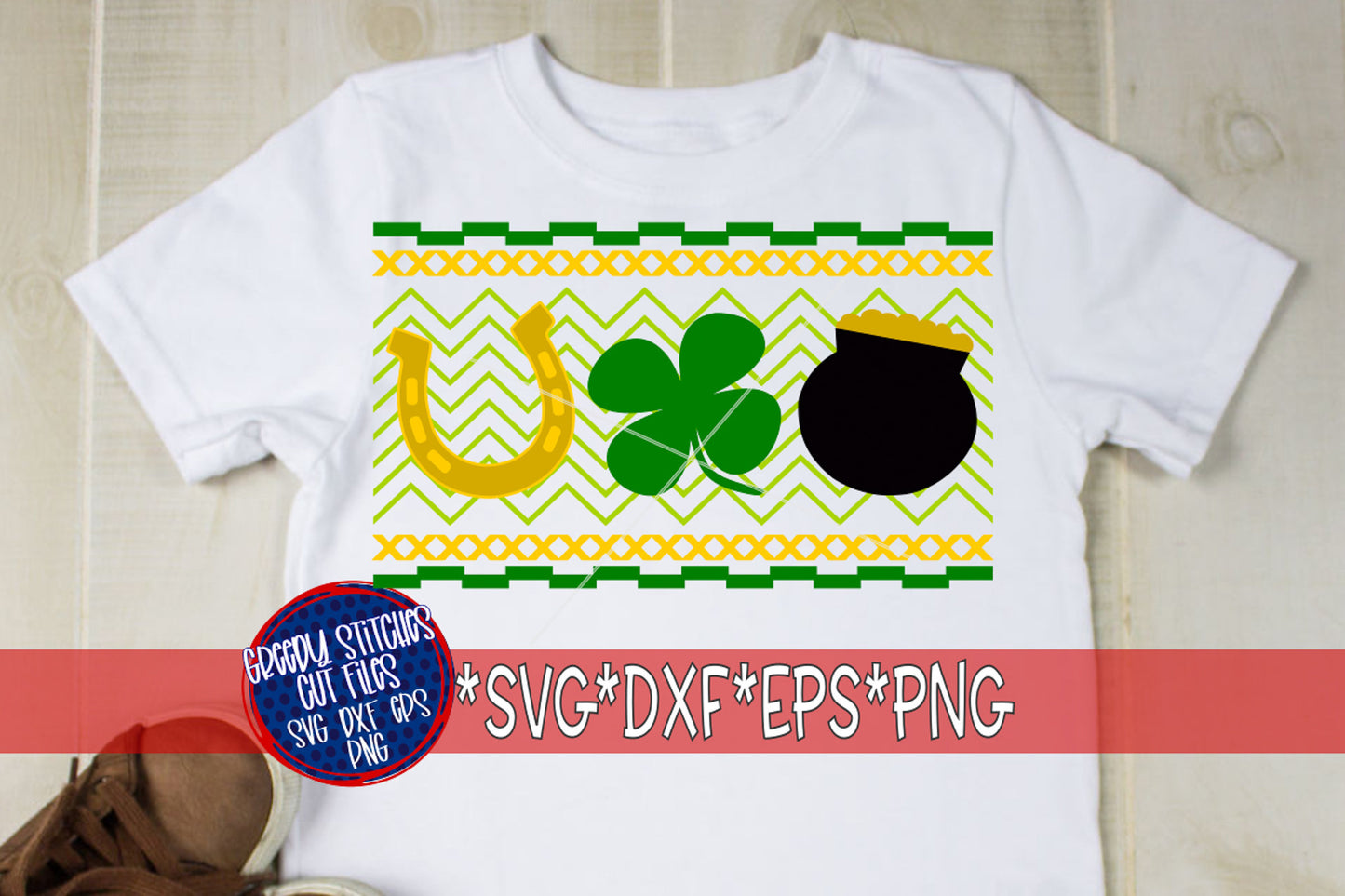 Faux Smocked St Patrick's Day Trio svg dxf eps png. St Patrick's Day SVG | St Paddy's SVG | Four Leaf Clover SVG | Instant Download Cut File