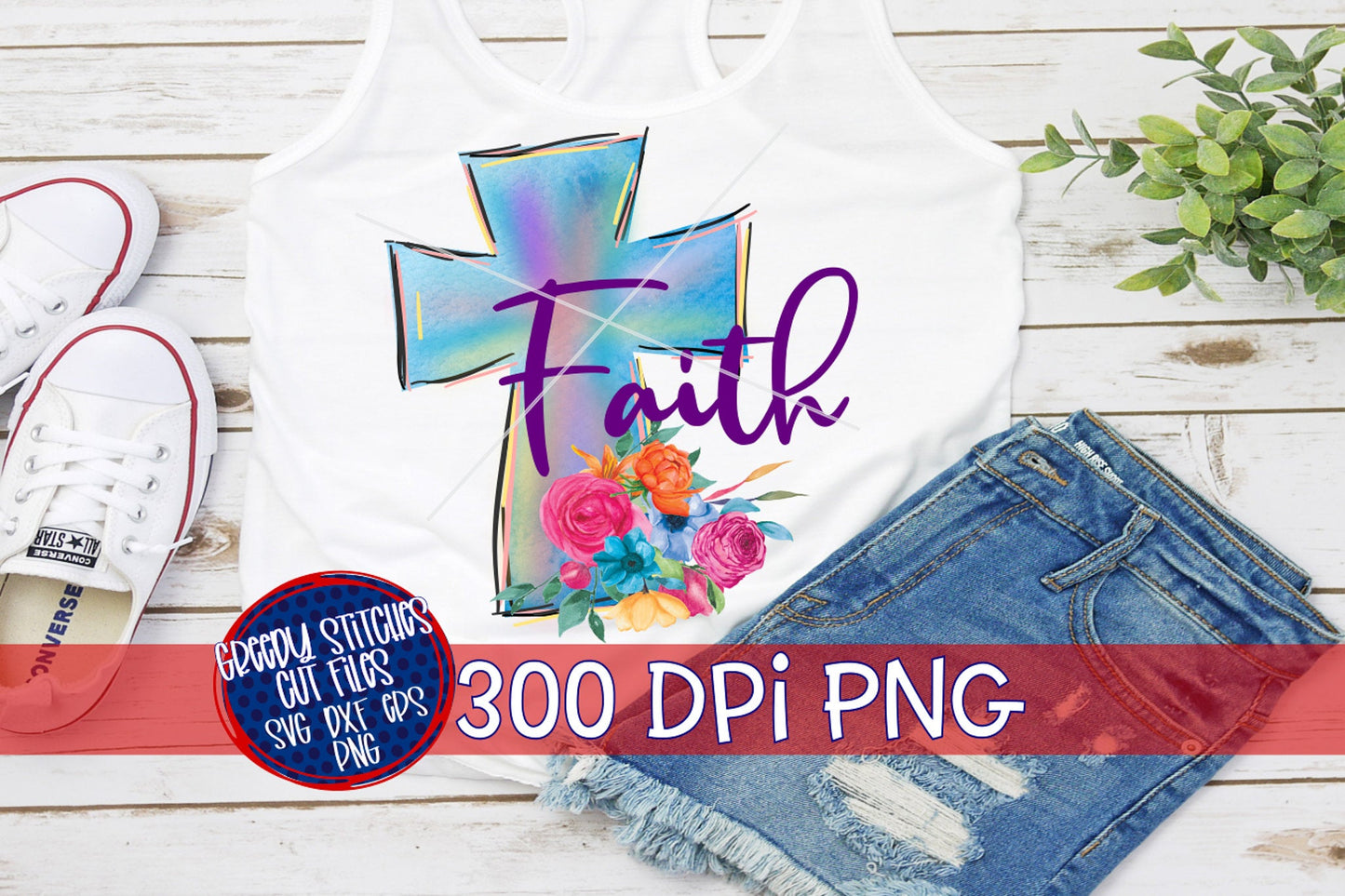 Faith Cross PNG Sublimation