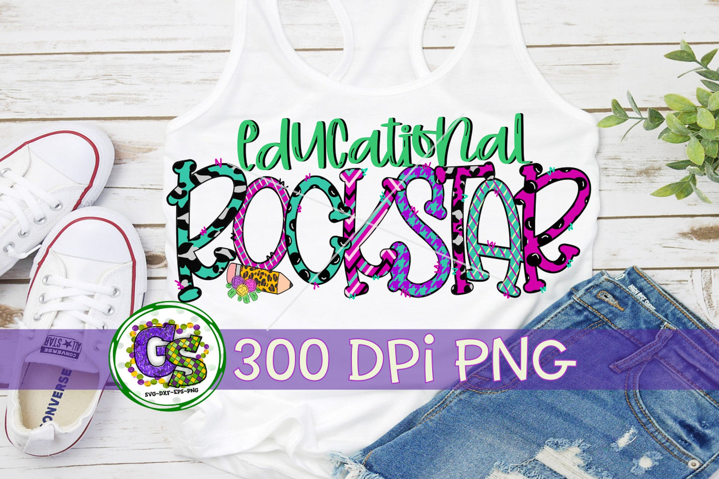 Educational Rockstar PNG for Sublimation