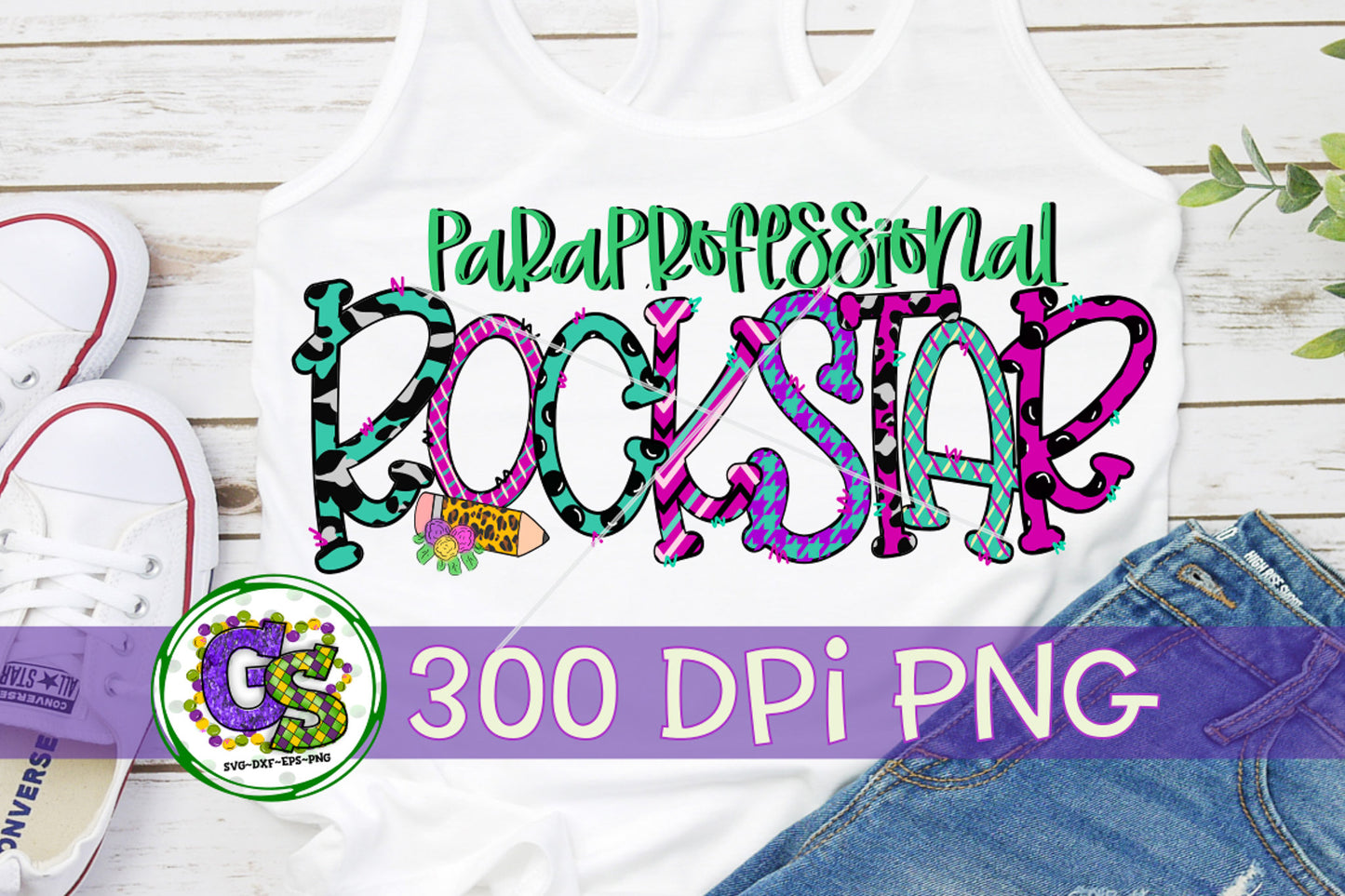 Paraprofessional Rock Star PNG Sublimation